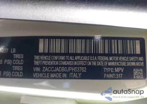 2018 Jeep Renegade Limited Fwd из США, поврежденный, VIN ZACCJADB0JPH53762